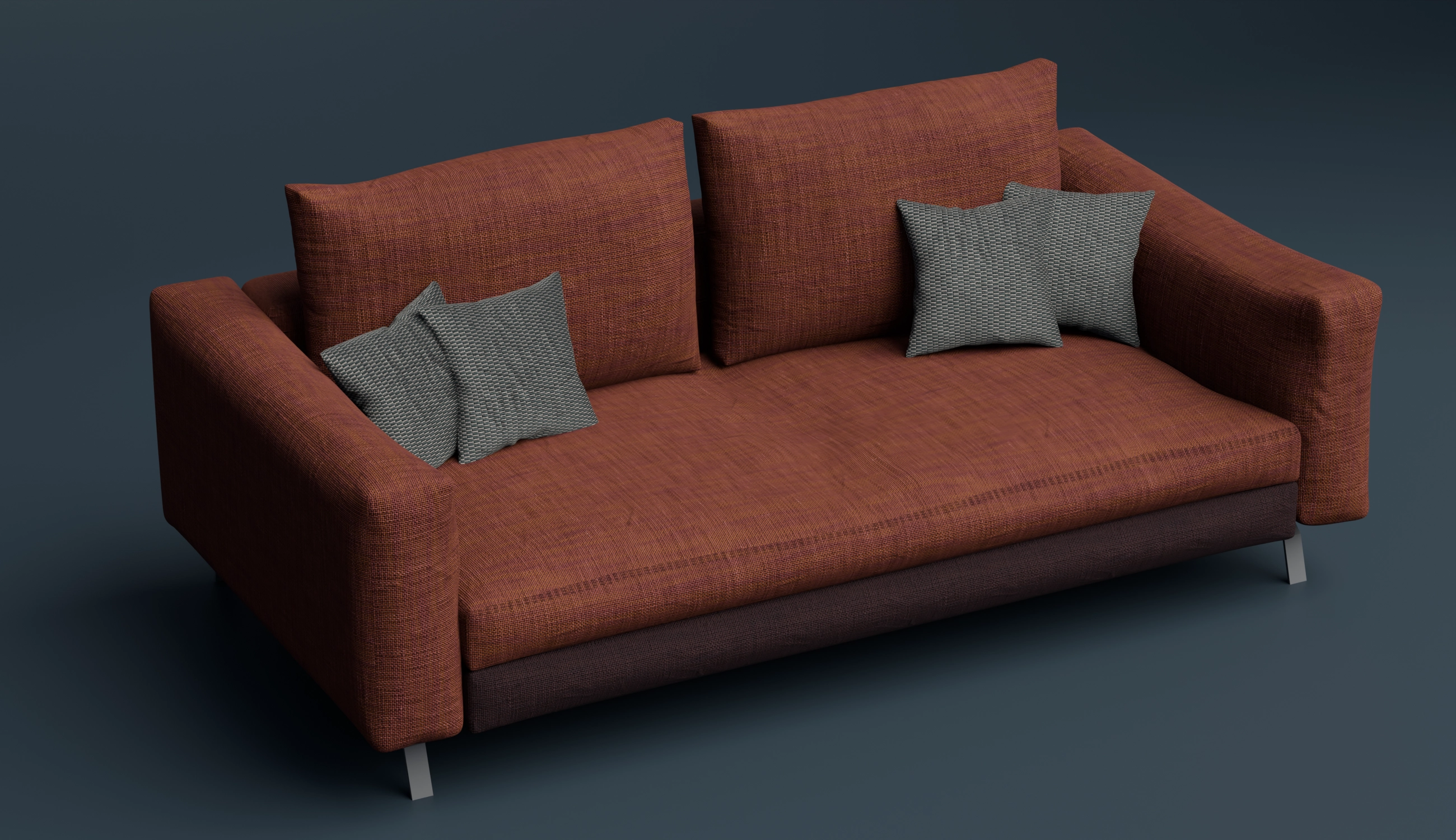 Orange sofa angle view
